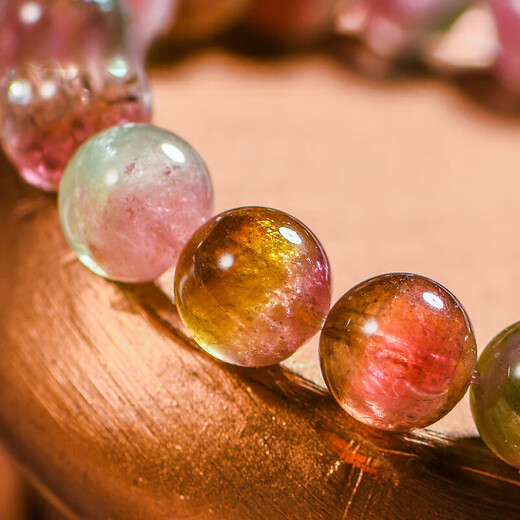 Eternal Symbol Brand Light Luxury Natural Crystal Bracelet Jewelry Brazilian Old Mine Watermelon Tourmaline Bracelet Valentine's Day Gift for Female Couples Jewelry Grade Approximately 6mm
