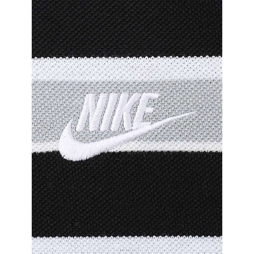 Nike men's striped comfortable breathable lapel sports and casual short-sleeved T-shirt FN3897 Black and white FN3897-010 M