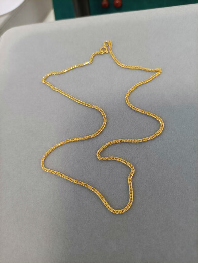 Medium red wearable pendant titanium steel 18K gold flash O chain cross Chopard water wave plain gold necklace versatile non-fading sweater necklace 1.2mm flash O chain 65cm