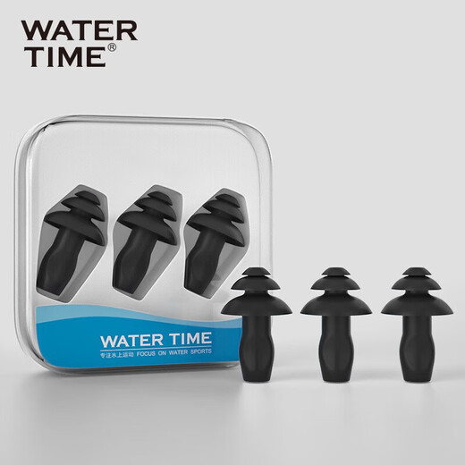 WATERTIME swimming earplugs for men and women, soft and comfortable, silicone material, non-slip, waterproof, otitis media, bathing and swimming equipment, blue, one size fits all