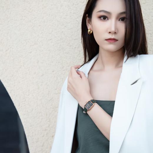 阿玛尼（Emporio Armani）手表女士方形小绿表品牌商务石英腕表七夕情人节礼物送女友 复古小绿表AR11149