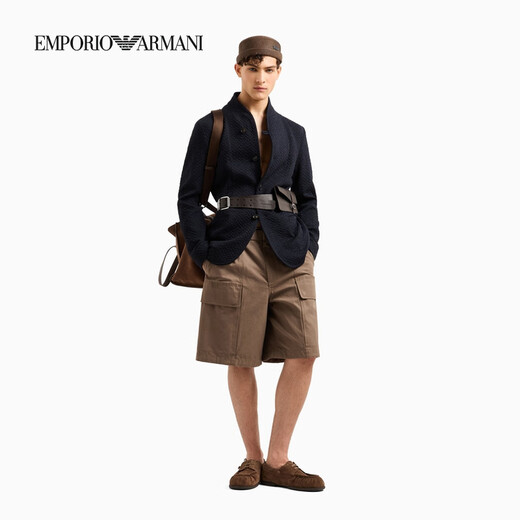 EMPORIO ARMANI/阿玛尼官方旗舰新款男士宽松工装百慕大短裤2025夏季 U6195-珠光巧克力色 46 (S)