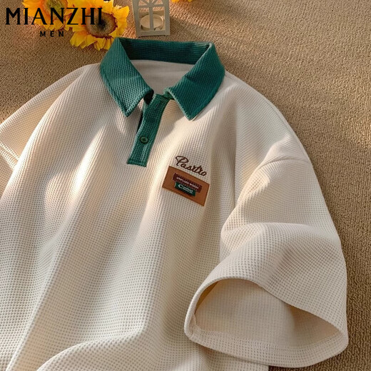 Cotton High Street Cool Feeling Polo Hals schwer kurzärmelig T-Shirt Herren Sommer Lose dünne Fünf-Punkte-Hülle Trendy halbärmelig 844 Schwarz [hohe Qualität] 3xl 160-180jin [Jin entspricht 0,5 kg]