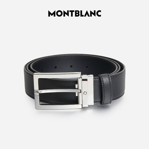 Montblanc Montblanc Nadel Schnalle Schwarzer einseitiger Gürtelgürtel 3,5 cm 114435 Geschenk