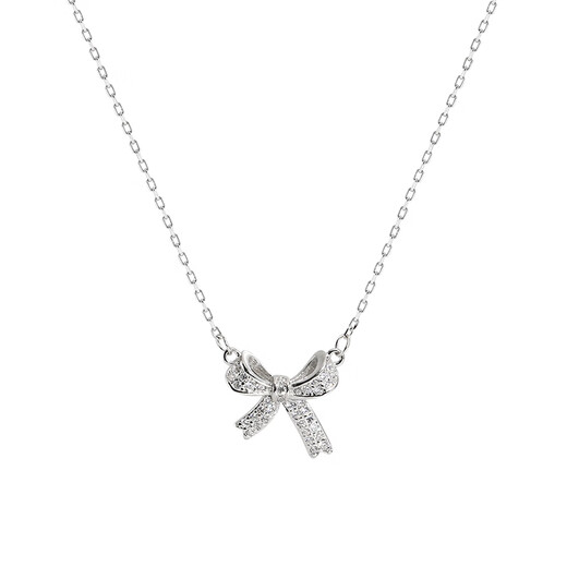 Guanpu Pavilion Fat Donglai's same style pt950 platinum bow necklace PT950 diamond women's light luxury niche platinum clavicle chain platinum bow necklace