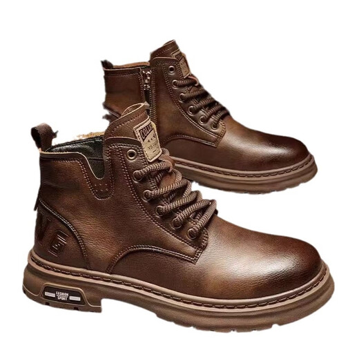 Huilijun Huizhou Martin Boots Men's 2025 Spring British Style Retro Workwear Boots Trendy et polyvalent pour hommes épais Solemn Mid-Top Boots Brows 39
