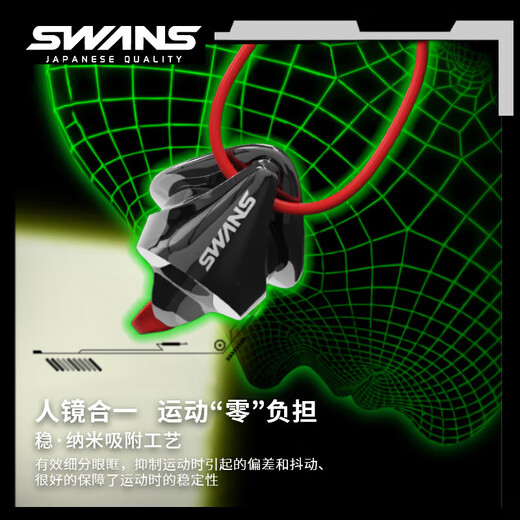 SWANS poetry rhyme no rubber ring swimming goggles men's high-definition waterproof and anti-fog Japanese imported training special swimming goggles SR7M coated dark blue flat light