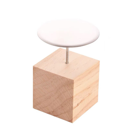 FANCYCHIC Korean stainless steel decorating nail holder stick flower holder scissors wooden stake base cream mouth bag baking set full set of tools wooden stake + large nails + decorating paper + decorating scissors + 1 flower