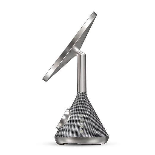 POINTUCH Makeup Mirror Magnetic Wireless Charging Bluetooth Speaker LED Smart Fill-in Light Makeup Mirror Multifunctional Desktop Makeup Mirror Internet Celebrity Creative Gift Silver