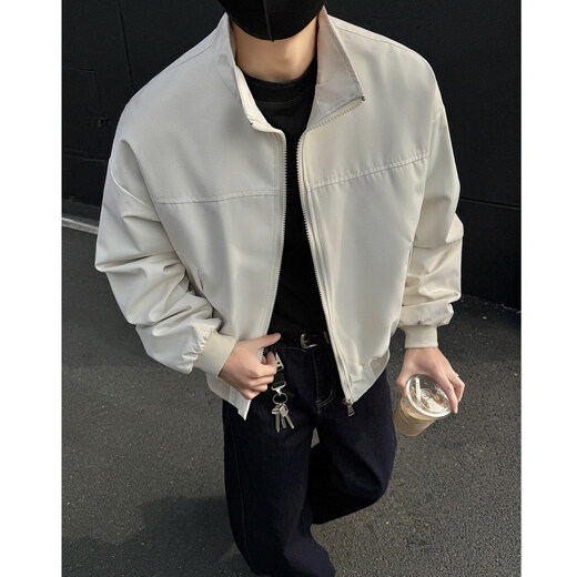 NYING廓形防风飞行夹克外套男士25春秋季新款美式潮牌cleanfit痞帅立领 H1049黑色 2XL (145-165斤)