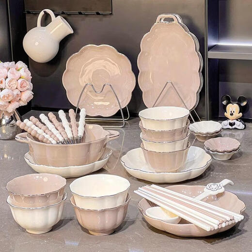 溥畔日本进口品质景德镇感碗碟套装家用陶瓷盘子釉下彩餐具碗盘轻奢碗 纯色釉盘子8.5寸2个装1278