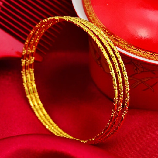 QUAMER Old Phoenix Gold Store Authentic Ancient Method Three Lives Three Worlds Bag Nordic Gold Bracelet Not Fading Inherited Elegant Fashion Single 0.01g