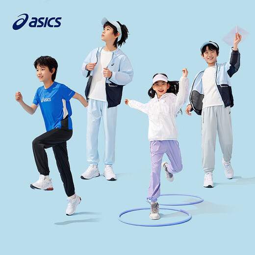 Asics (asics) children's clothing 2025 summer moisture absorption quick-drying exercise knitted sun protection breathable leaping pants 332251082320