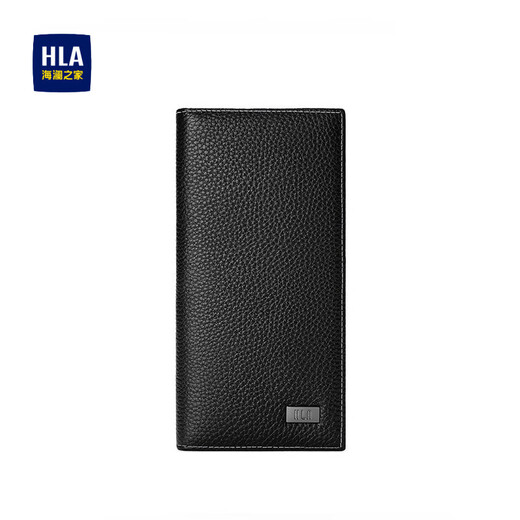HaiLan Home HLA men's long wallet genuine leather large capacity wallet wallet for boyfriend's father's light luxury high-end birthday gift black