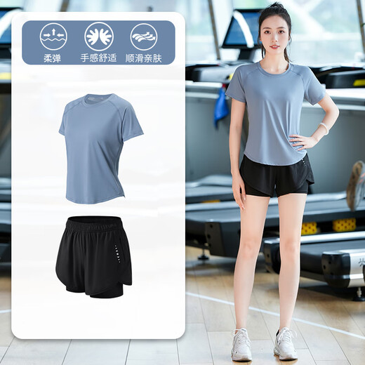 啄木鸟（TUCANO）跑步运动套装女夏季薄款健身服瑜伽服专业高端短袖短裤速干套装 紫色两件套(紫) M