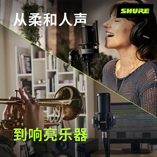 SHURE SM4 large diaphragm condenser microphone anchor K song live broadcast professional audiobook dubbing microphone recording equipment set SM4 kit with shock mount + desktop stand