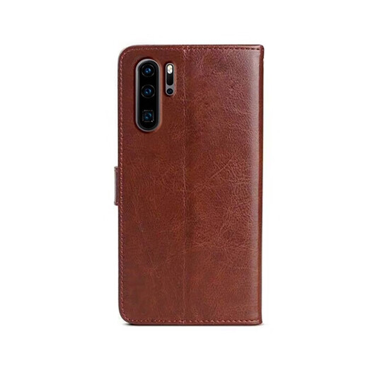 MR.GJ适用华为P30pro手机壳翻盖式皮套VOG-AL00钱包款插卡外壳全包防摔软内壳磁扣保护套 华为P30pro【棕色】