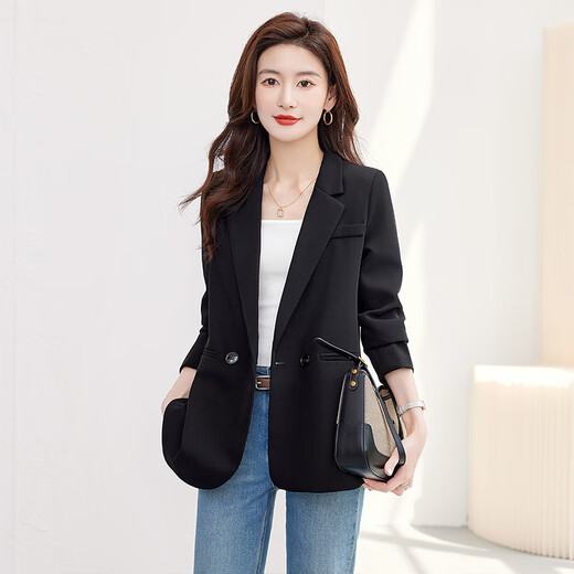 Sibaishe slit suit 2025 autumn new style women's fashionable and capable commuting slim temperament casual suit jacket