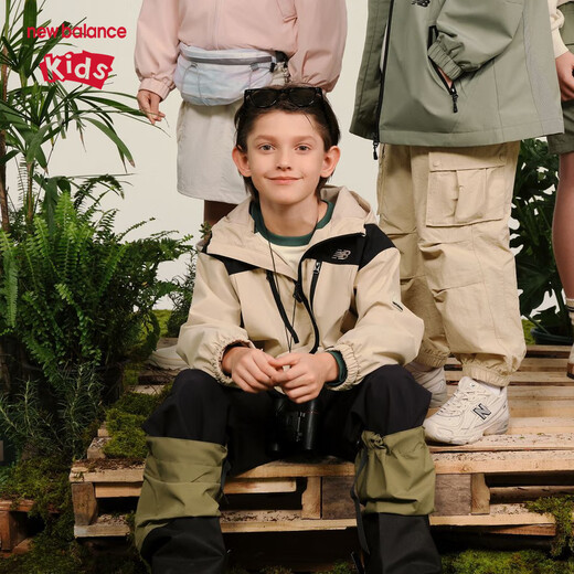 NEW BALANCE nb童装男女儿童25年春秋新款舒适时尚外套ND7AF12013 米黄色 140