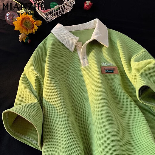 Cotton High Street Cool Feeling Polo Hals schwer kurzärmelig T-Shirt Herren Sommer Lose dünne Fünf-Punkte-Hülle Trendy halbärmelig 844 Schwarz [hohe Qualität] 3xl 160-180jin [Jin entspricht 0,5 kg]