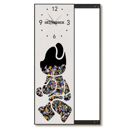 Miroir de vinaigrette push-pull cachée pour lentilles de contact ménagers Miroir de la chambre à coucher Miroir décoratif Miroir mural décoratif peinture d'un style avec horloge 30 * 100cm