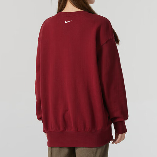 耐克（NIKE）卫衣外套女装春秋季新款运动服针织加绒圆领休闲上衣套头衫FN3655 HV8462-677红色新年款 M