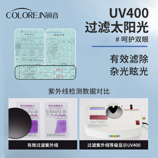 colore.in偏光GM墨镜女士高级感防晒防紫外线开车旅游可配度数近视太阳眼镜 黑框灰片-99.9%偏光（221301）