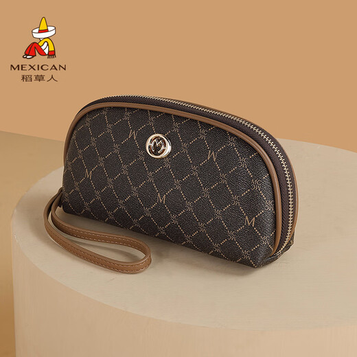 Vogelscheuchen-Tasche Frauenbag 2025 Neue Kupplungsfrauen können mit großer Kapazität Coin Wallet-Geburtstagsgeschenk für Mädchen dunkelbraun setzen
