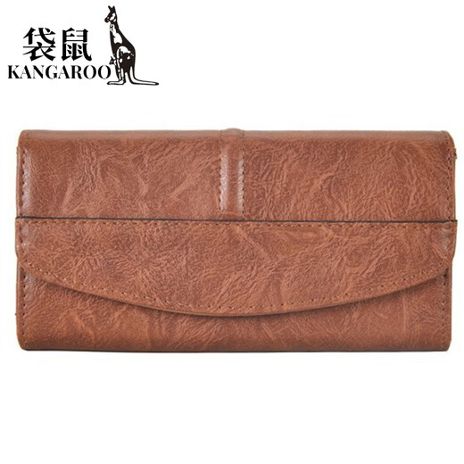 袋鼠（KANGAROO）复古女士钱包长款2025新款小众设计大容量多卡位时尚手拿包女 黑色