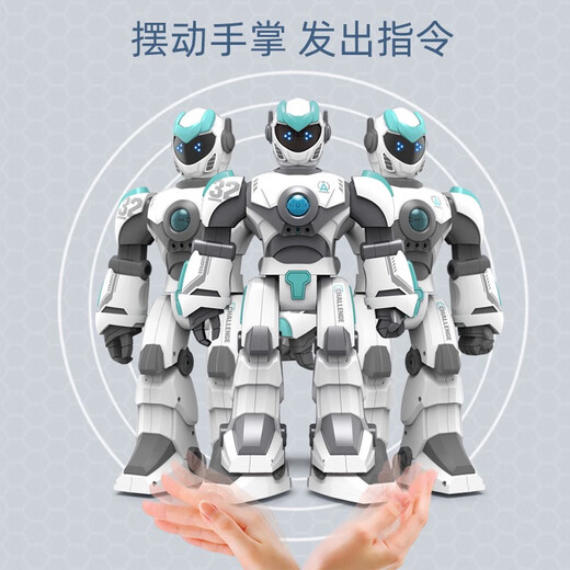 智能遥控机器人语音对话走路会说话感应唱歌跳舞儿童男孩 K8语音互动 手势感应机器人  白 超大礼盒+终身保修+运费险