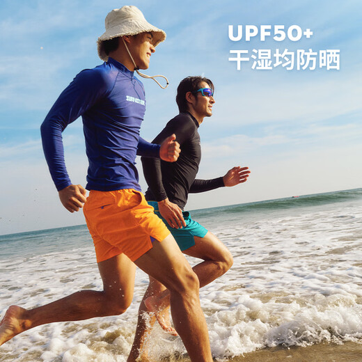 Speedy men's swimsuit hot spring wetsuit surfing sunscreen jellyfish beach seaside long-sleeved swimsuit black storm 3XL