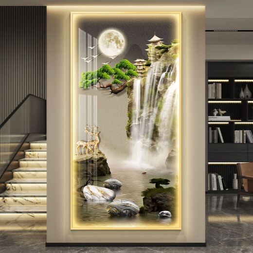 
Welcome Pine LED lights, entrance hallway, simple and modern paintings a50*100 Light luxury golden border, ordinary style 0 cm*0 cm CN-7170-Flowing water makes money