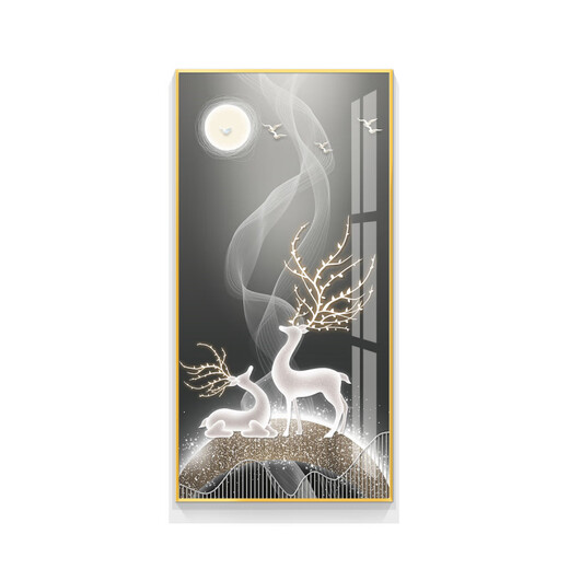 轻奢led带灯入户玄关装饰画简约现代挂画壁画走廊过道感大气 KX-3271 60*120