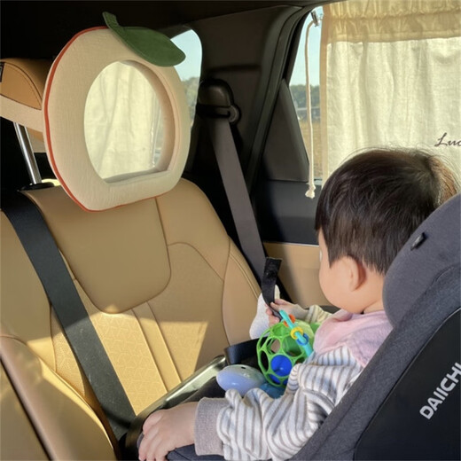 创京懿选车内后视镜韩国ins宝宝观察镜安全座椅卡通婴儿辅助镜 现货丨苹果观察镜【使用请撕膜】