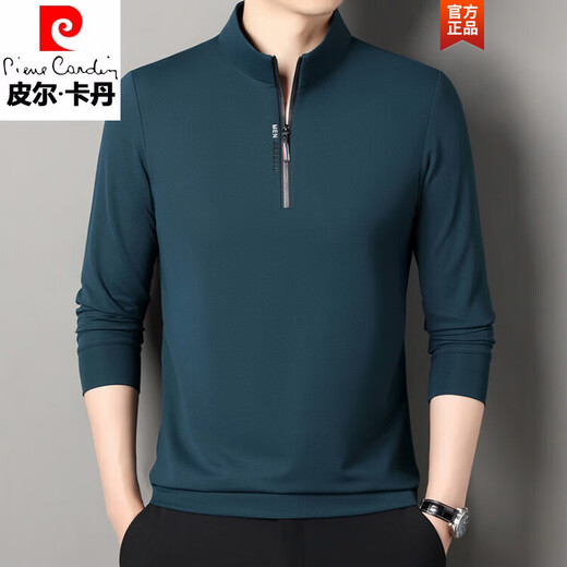 Pierre Cardin Herren-Stand-up-Kragen Sweatshirt für Frühling und Herbst 2025 NEUER LANGELEEVED T-SHIRT VERSATLE T-SHIRT STUFE POLO TOP Grey 9921 L 175/88A