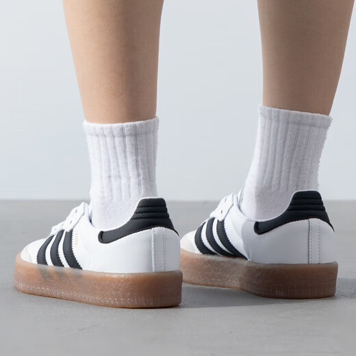 ADIDAS Casual Shoes Shoes Women's Shoes 2025 Spring New Clover Sneakers Samba Suele grueso Zapato bajo Ji1349 Suela de goma cruda blanca 36 (220 mm)