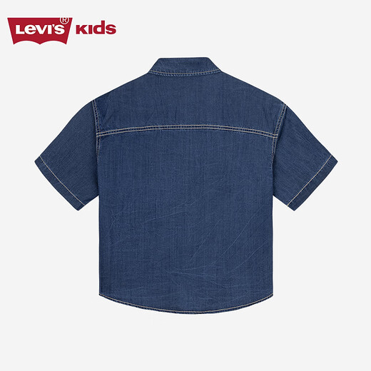 Levi s Levi's children's clothing boys' denim short-sleeved shirt 2025 summer new comfortable children's short-sleeved shirt Saint Desiree Blue 110/52 Recommended height 98-104cm