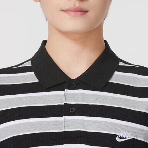 耐克（NIKE）官网官方男装 2025春夏新款潮流运动服条纹短袖透气翻领POLO衫 FN3897-010 S