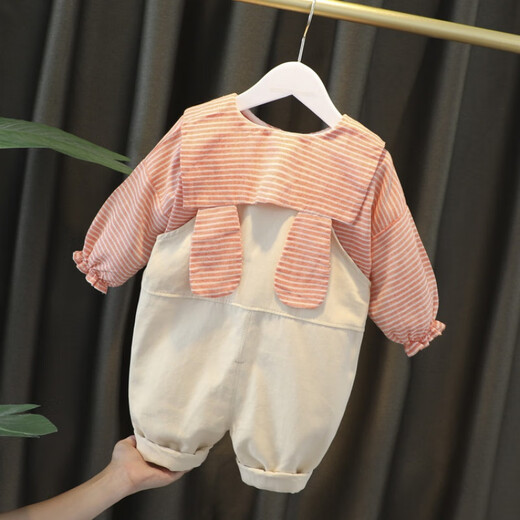 G.duck kleine gelbe Ente Mädchenanzug Frühling und Herbst neue Kinderkleidung Baby Mädchen Overall Anzug zweiteiliges Set für Säuglinge und Kleinkinder Orange 100 Größe 2~3 Jahre alt 90-100 cm cm