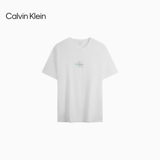 Calvin Kleinjeans25 Spring and Summer Men's Simple LETTER CASCOST CK Coton Pure Colon Round TricoT T-shirt à manches courtes 4RB835G YAA-MOONlight White M