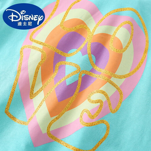 迪士尼（Disney）malwee女童短袖夏装新款欧美童装休闲印花圆领衫儿童T恤上衣 9216 110 cm