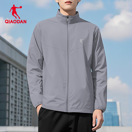 Jordan Sports Jacket Men's Travel Mountaineering Windbreaker 2025 Winter New Outdoor Water Splashing Stand Collar Jacket Top Men Geological Gray L/175