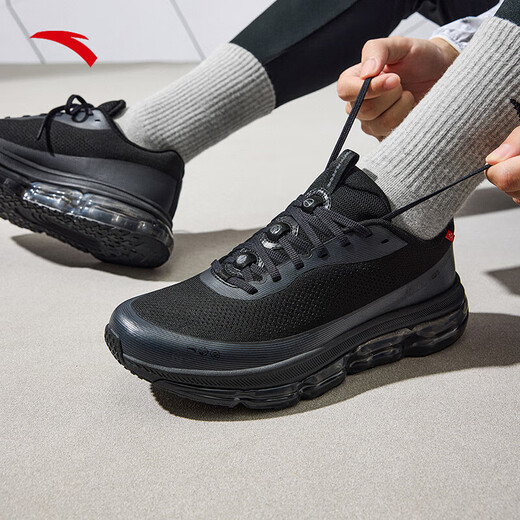 ANTA Elastic Rubber丨Training Shoes Sports Shoes Men's Soft Sole Cushioning Comfortable Running Shoes Commuting Shoes 112515501 Basic Black-7 41 (Male)