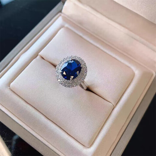 Remnant Sapphire Set Ring Necklace Earrings Three-piece Set Tanzanite European and American Temperament Light Luxury Women's Pendant Versatile Jewelry X1963 Necklace