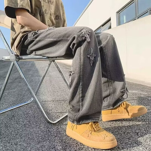 Men's Men's Man's совместный американский стиральный ретро-джинсы мужской новый модный бренд свободная повседневная рабочая одея
