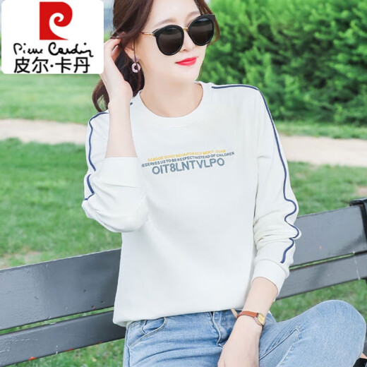 皮尔卡丹（pierre cardin）蓝色长袖t恤女装宽松气质漂亮外穿打底衫春秋季2025新款洋气上衣 Y6172婴儿蓝 M (建议80-105斤)