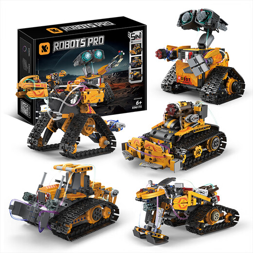 Jabadabado Kinderspielzeugprogrammierung Roboter Boy's 7-14. Geburtstagsgeschenk 6-10 Jahre alte Elektrowissenschaft und Bildung versammelten Bausteine Wali Robot Fünf-in-Eins [coole bunte Box]
