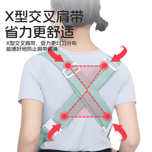 JCZS德国背带婴儿外出简易抱娃神器解放双手轻便0-6月多功能小月龄1岁 【2024新款】薄荷绿(送口水巾)