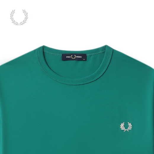 T-shirt à manches courtes de Fred Perry Men 2025 Nouvelle oreilles de blé de coton pur décontracté coloré M3519 Gru / Grass Green L