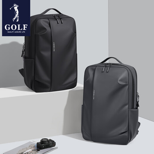 高尔夫（GOLF）男士双肩包商务大容量17.3寸电脑包轻便出差旅行包大学生书包 雾黑色.